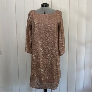 Anthropologie Starling Rose Gold Sequin Dress​​​​​